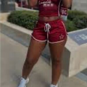 Derek Heart South Beach Sz Small Red 2-Piece Tube Top & Shorts Set Sassy